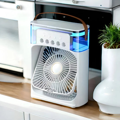 Ventilador con humificador Aire frio con luz led