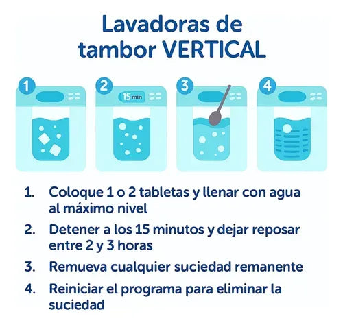 Pastilla Limpia Lavarropas En Forma De Tabletas 12 Unidades + ENVIO GRATIS