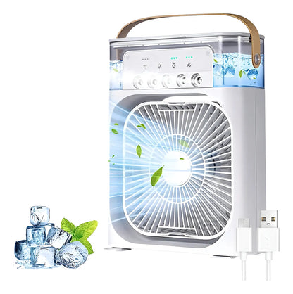 Ventilador con humificador Aire frio con luz led