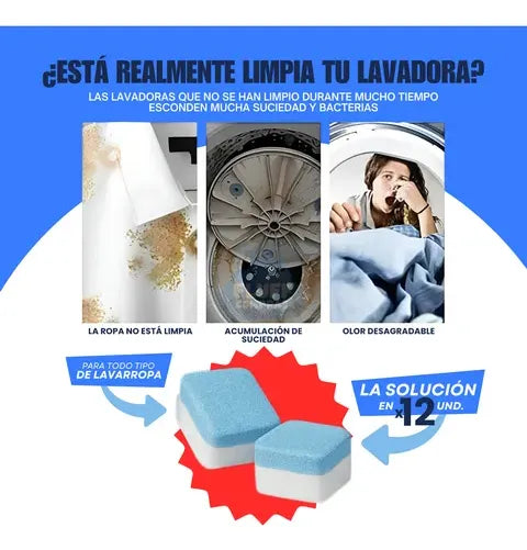 Pastilla Limpia Lavarropas En Forma De Tabletas 12 Unidades + ENVIO GRATIS